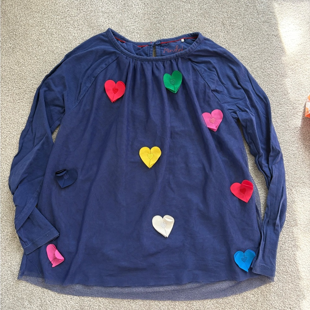 Mini Boden Navy Blue Top with Red Stitching